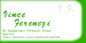 vince ferenczi business card